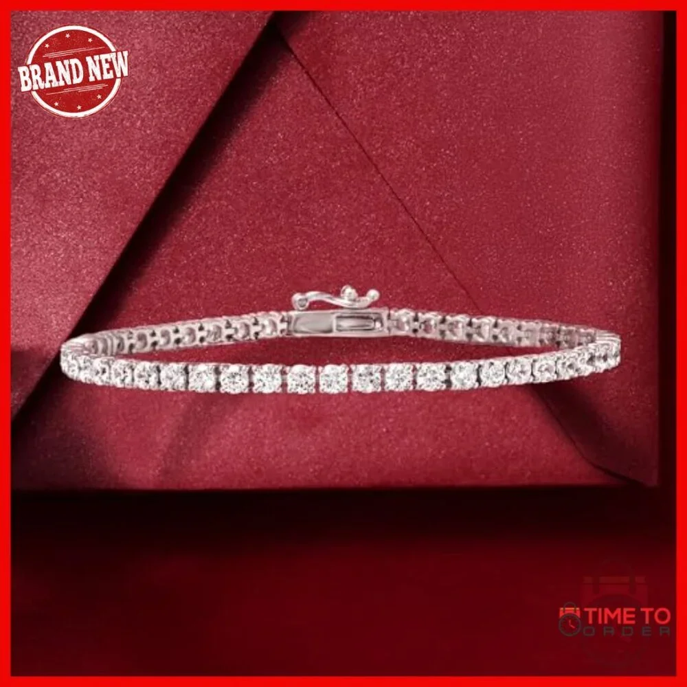 Sterling Silver CZ Tennis Bracelet 5.5ct 8 Inch Fine Jewelry